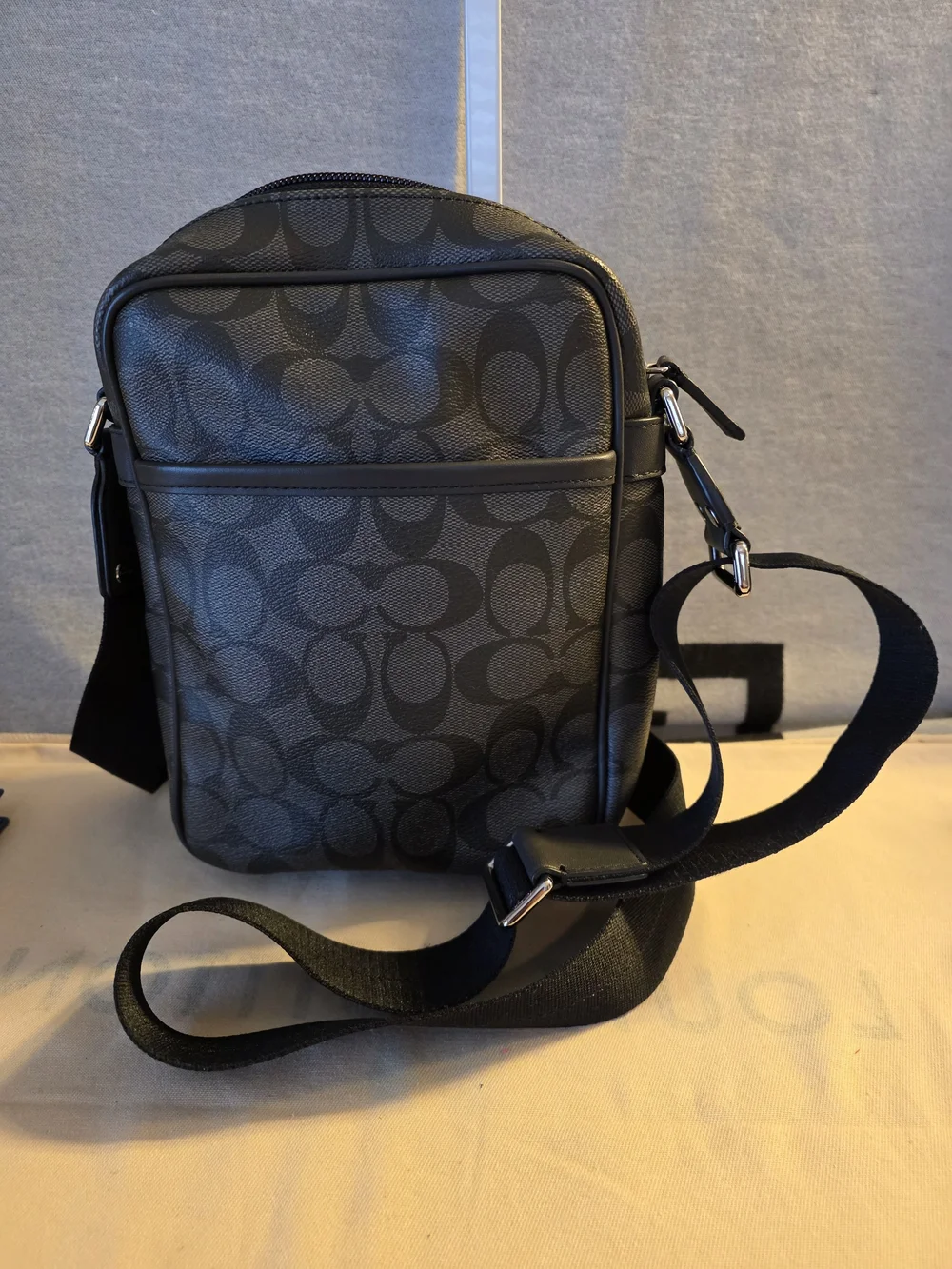 COACH Men's Signature Crossbody Bag in Charcoal